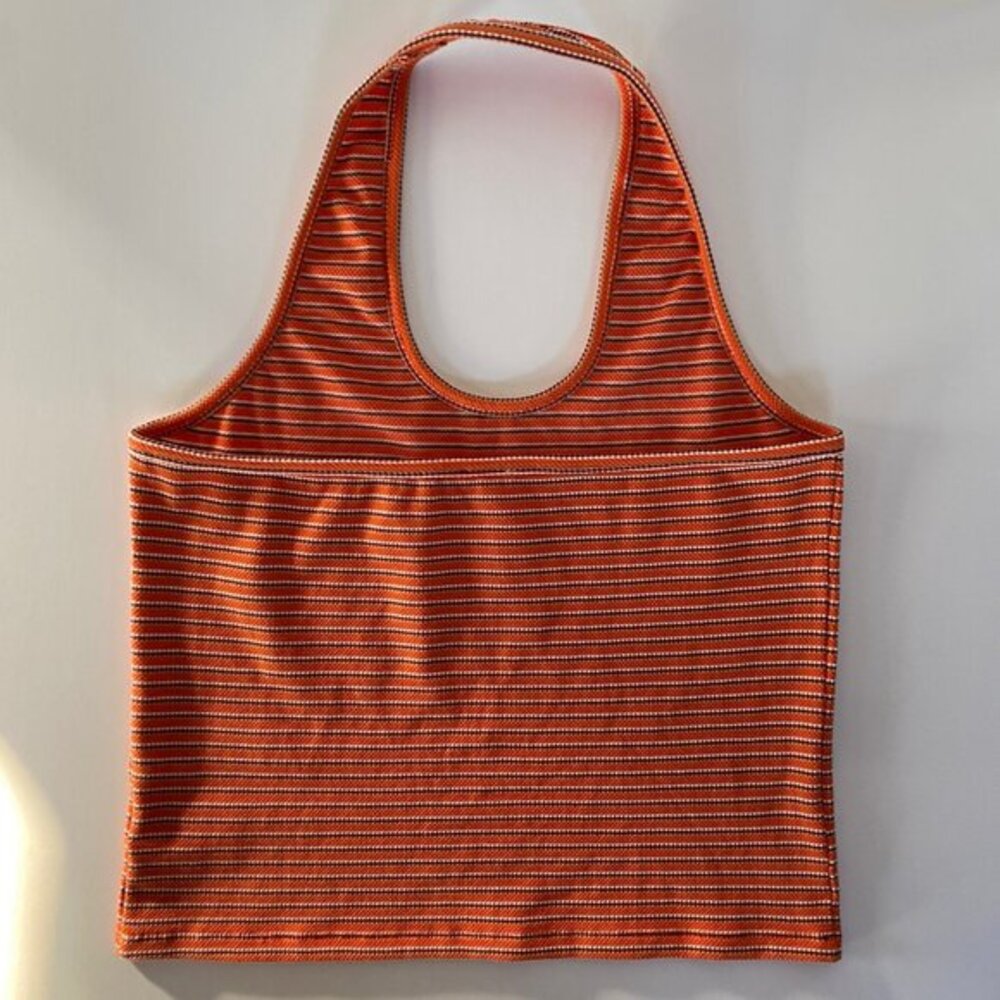 Fall Layering Anthropologie Y2K Halter Top Tank XL Orange Stripe Boho Retro 70s‎ - Picture 7 of 11